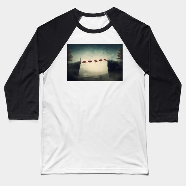 flying umbrellas pathway Baseball T-Shirt by psychoshadow